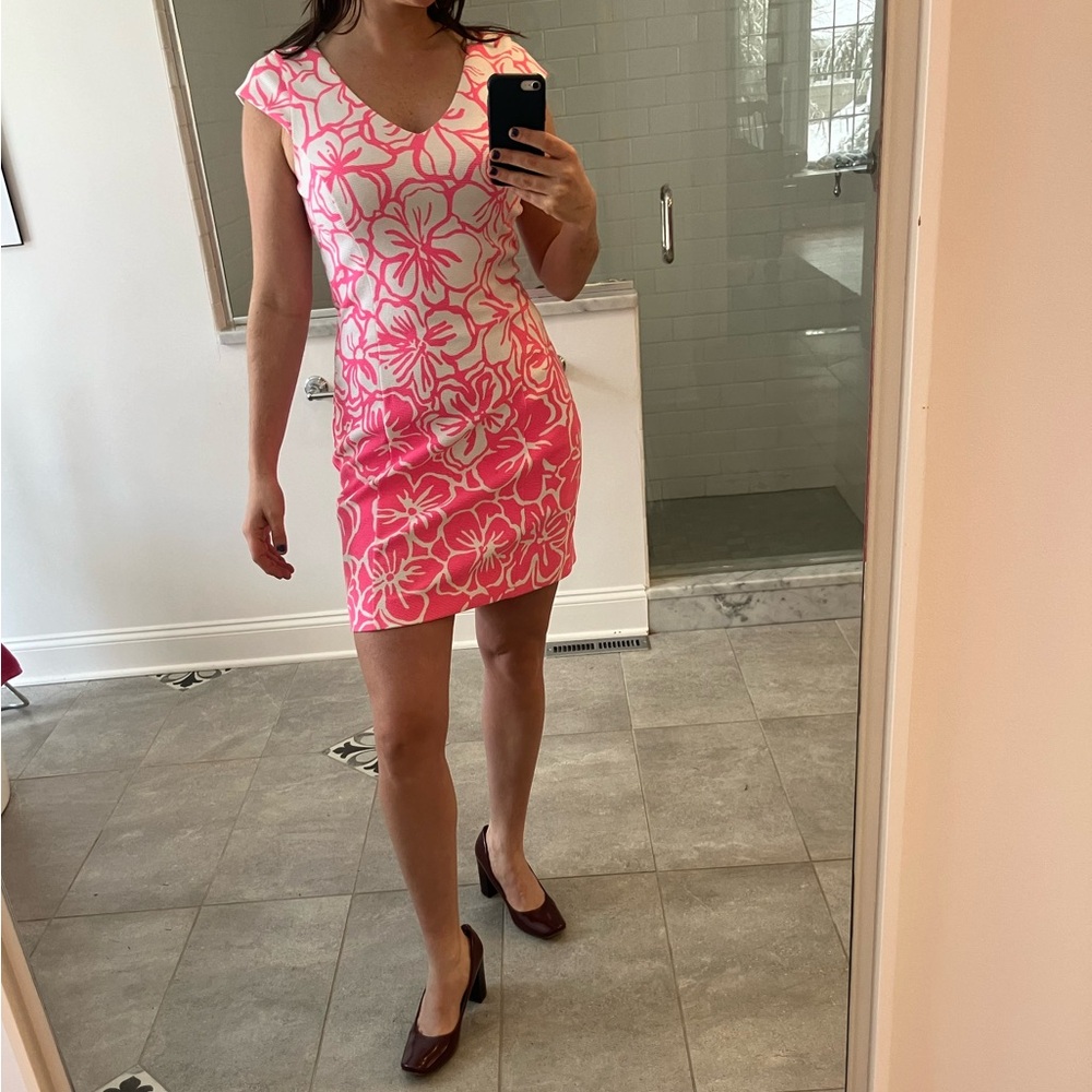 pink and white Lily Pulitzer floral dress